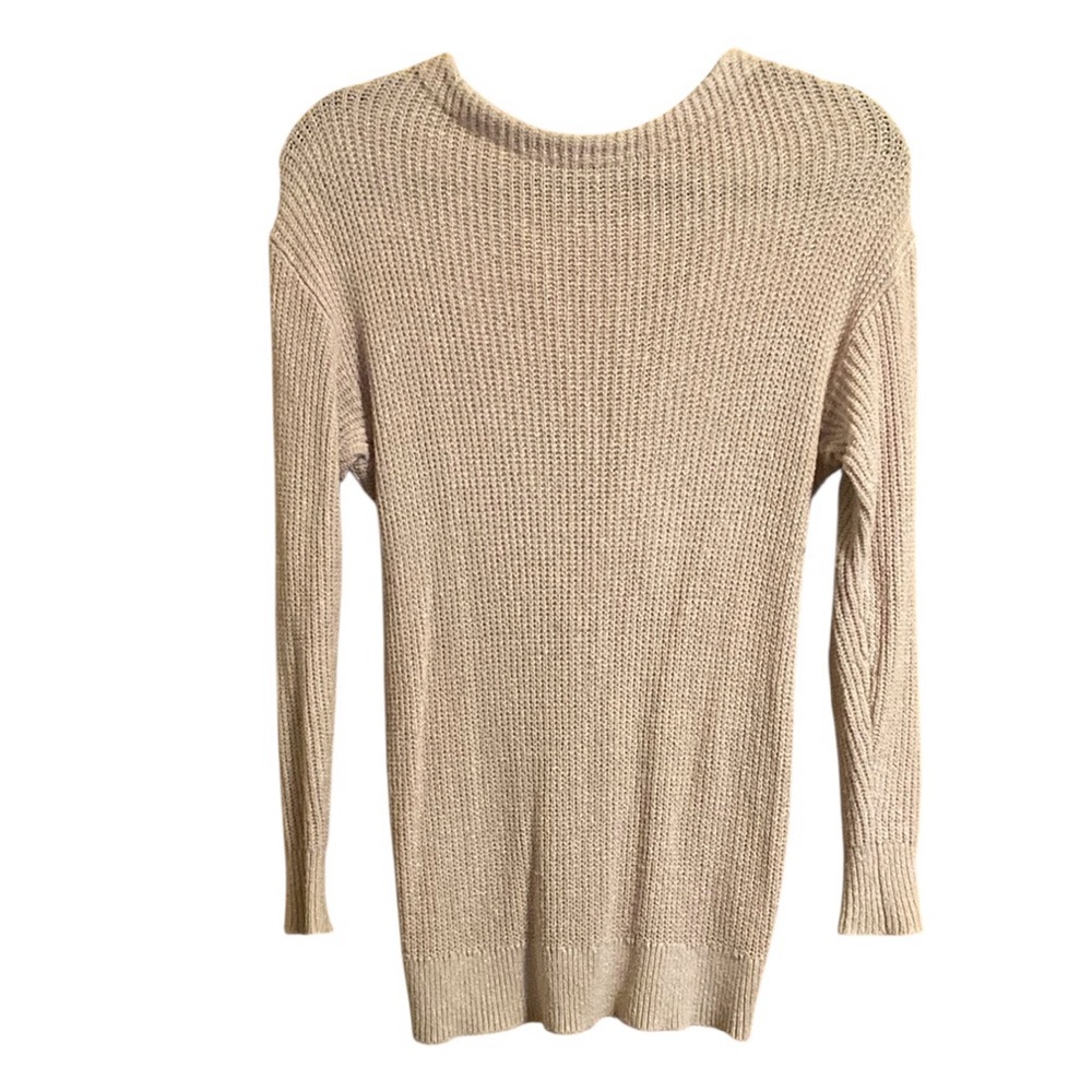 Market & Spruce Fallan Twist Back Sweater Small Blush Pink
